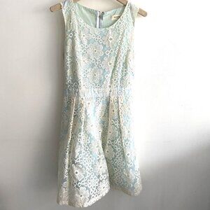 Rhyme Los Angeles Small Light Blue Floral Lace Overlay Dress